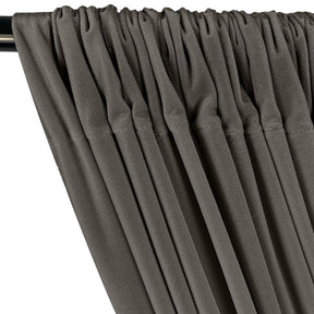 Stretch Velvet Rod Pocket Curtains Charcoal 2