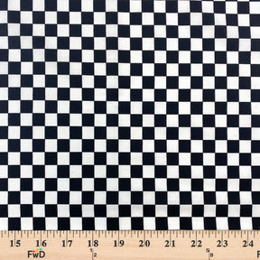 Checkered Print Cotton Fabric SV577424 Black White A9
