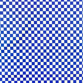Checkered Print Cotton Fabric SV582165 White Royal Blue A1