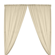 Polyester Chiffon Rod Pocket Curtains Beige 1