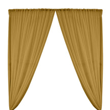 Polyester Chiffon Rod Pocket Curtains Gold 1