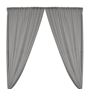 Polyester Chiffon Rod Pocket Curtains Grey 1
