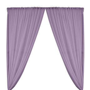 Polyester Chiffon Rod Pocket Curtains Lilac 1