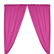 Polyester Chiffon Rod Pocket Curtains Magenta 1