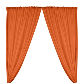 Polyester Chiffon Rod Pocket Curtains Orange 1