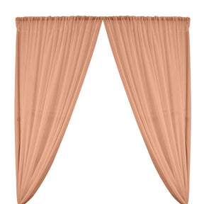 Polyester Chiffon Rod Pocket Curtains Peach 1