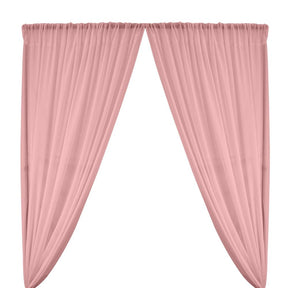 Polyester Chiffon Rod Pocket Curtains Pink 1