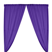 Polyester Chiffon Rod Pocket Curtains Purple 1