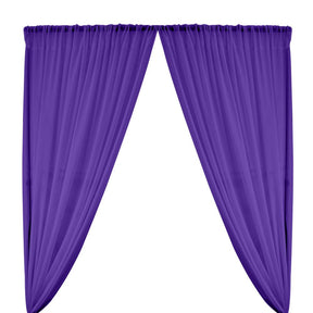 Polyester Chiffon Rod Pocket Curtains Purple 1