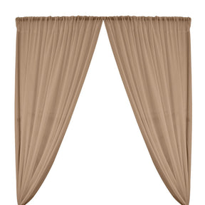 Polyester Chiffon Rod Pocket Curtains Sand 1