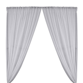 Polyester Chiffon Rod Pocket Curtains Silver 1