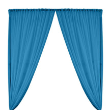 Polyester Chiffon Rod Pocket Curtains Turquoise 1