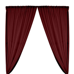 Polyester Chiffon Rod Pocket Curtains Wine 1