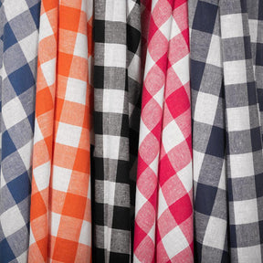 Gingham 1 Inch Check Yarn Dyed Broadcloth Fabric Group Image
