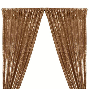 All Over Sequins Mermaid Scale On Stretch Mesh Rod Pocket Curtains Copper 1