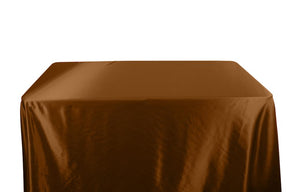 Charmeuse Satin 6 Feet Banquet Table Covers Copper 1
