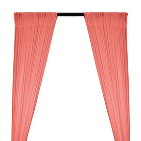 Power Mesh Rod Pocket Curtains Coral 1