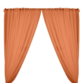 Sheer Voile Fire Retardant Rod Pocket Curtains Coral 1