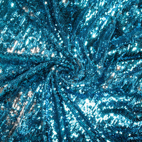 Two Sided Reversible Sequins On Stretch Mesh Fabric SV577738 Turquoise / Silver 1