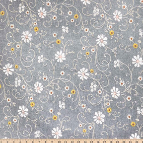Daisy Print Oilcloth Fabric SV578084 Grey 4