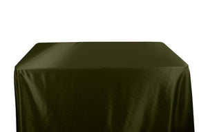 Charmeuse Satin 6 Feet Banquet Table Covers Dark Olive 1
