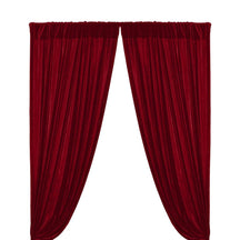 Micro Velvet Rod Pocket Curtains Dark Red 1
