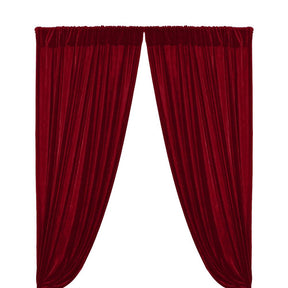 Micro Velvet Rod Pocket Curtains Dark Red 1