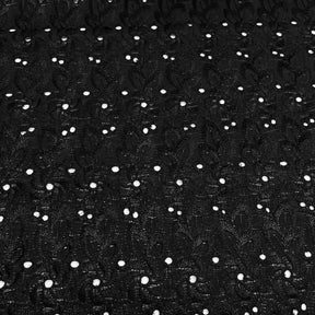 Eyelet Floral Embroidery Fabric SV571119 Black 1