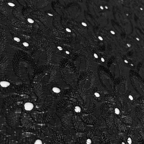 Eyelet Floral Embroidery Fabric SV571119 Black 2