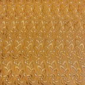 Eyelet Floral Embroidery Fabric SV571118 Gold 1