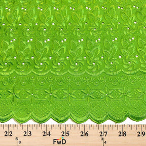 Eyelet Floral Embroidery Fabric SV571115 Lime Green 3
