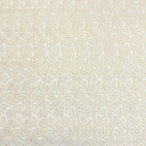 Eyelet Floral Embroidery Fabric SV571121 Off White 1