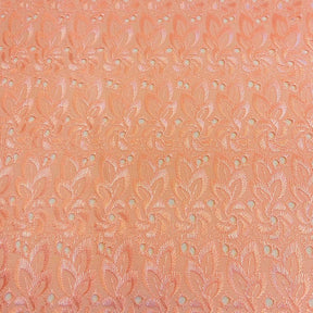 Eyelet Floral Embroidery Fabric SV571114 Peach 1