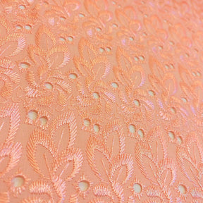 Eyelet Floral Embroidery Fabric SV571114 Peach 2