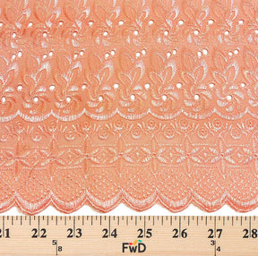 Eyelet Floral Embroidery Fabric SV571114 Peach 3