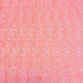 Eyelet Floral Embroidery Fabric SV571117 Pink 1