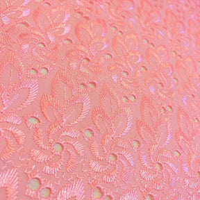 Eyelet Floral Embroidery Fabric SV571117 Pink 2