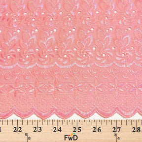 Eyelet Floral Embroidery Fabric SV571117 Pink 3