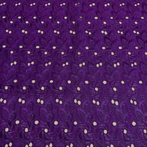 Eyelet Floral Embroidery Fabric SV571113 Purple 1
