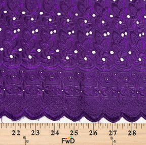 Eyelet Floral Embroidery Fabric SV571113 Purple 3