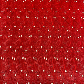 Eyelet Floral Embroidery Fabric SV571112 Red 1