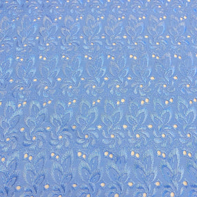 Eyelet Floral Embroidery Fabric SV571110 Steel Blue 1