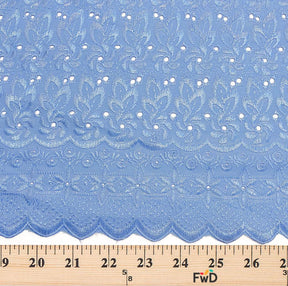 Eyelet Floral Embroidery Fabric SV571110 Steel Blue 3