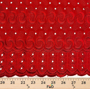 Eyelet Spiral Embroidery Fabric SV571099 Red 3