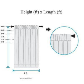 Rod Pocket Curtain Sizing Explanation Graphic