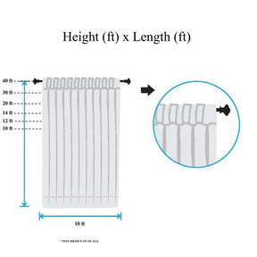 Rod Pocket Curtain Sizing Explanation Graphic