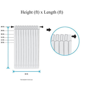 Rod Pocket Curtain Sizing Explanation Graphic