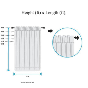 Rod Pocket Curtain Sizing Explanation Graphic