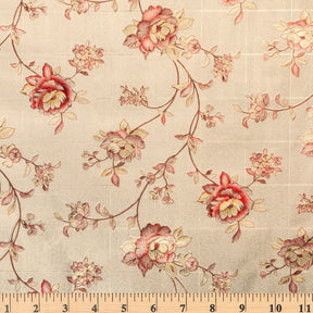 Grid Metallic Oilcloth Fabric SV578101 Gold/Red 4