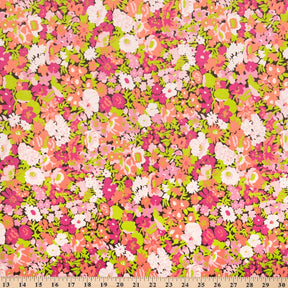 Floral Medley Broadcloth Fabric SV578063 Orange 4
